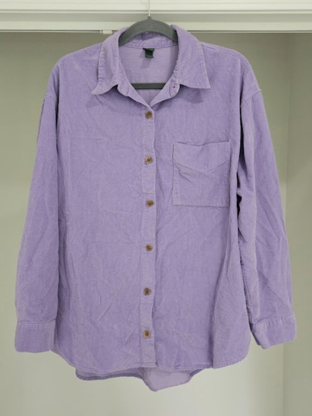 Wild fable corduroy purple western hippie shacket shirt top button up large Y2K
